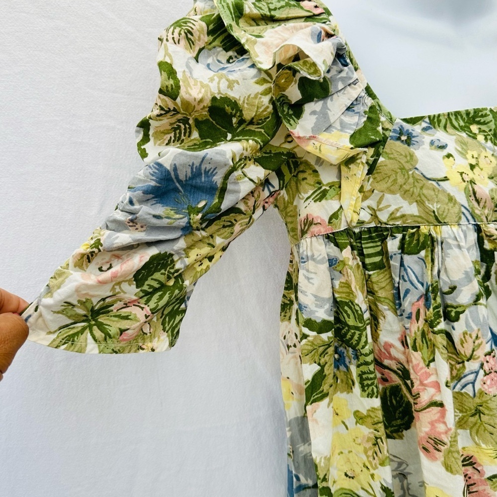 Urban Outfitters 100%Cotton Sundress Green and Pink Floral Top - Picture 6 of 15